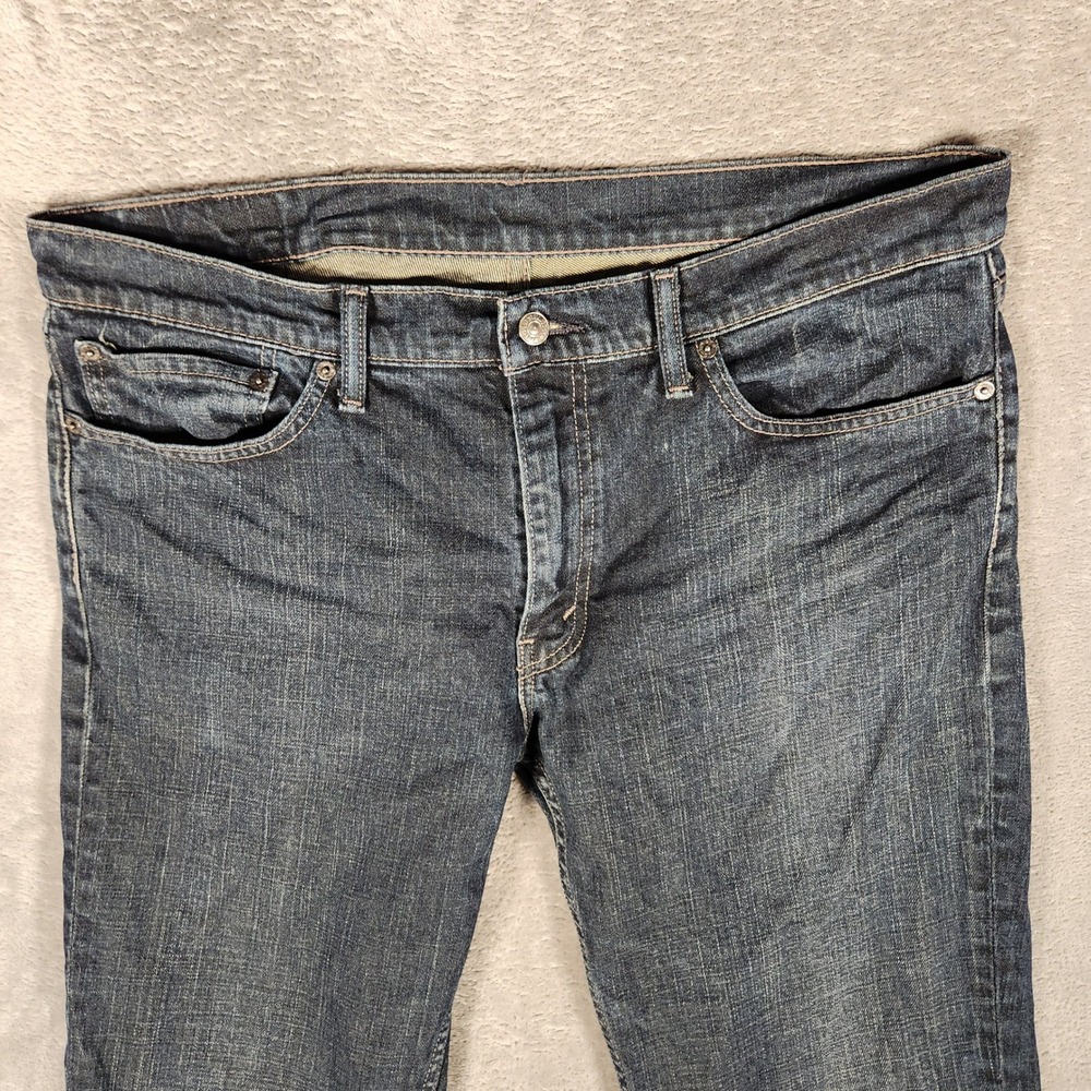Levi's 511 Slim Fit Jeans Mens 36x32 Dark Blue Excellent Denim Pants 04511-4172 - Picture 5 of 13